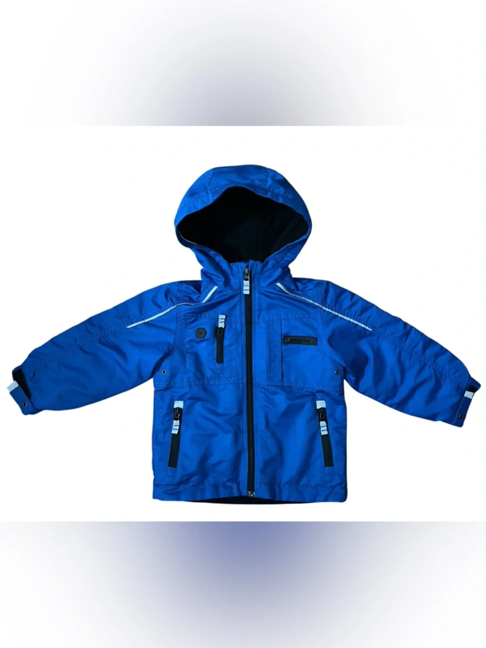 London Fog Boys Blue Hooded Full Zip Active Windbreaker Rain Jacket Coat 3T